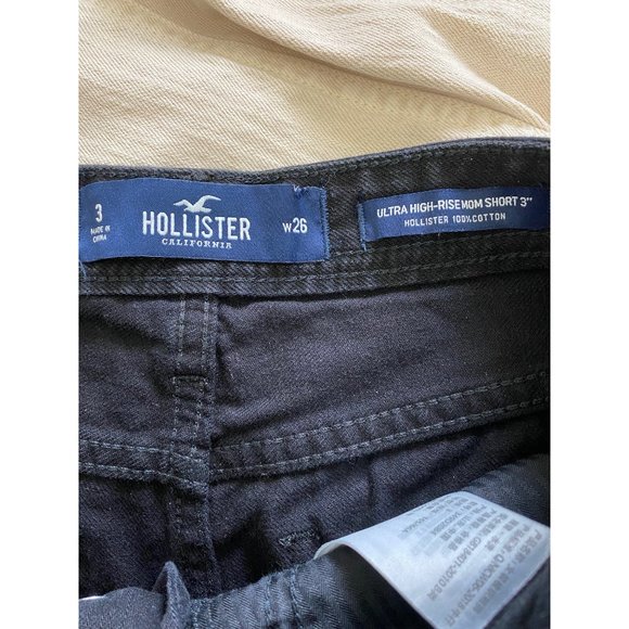 Hollister Women’s High Rise Mom Jean Shorts Distressed Black Size 26 - Picture 6 of 9